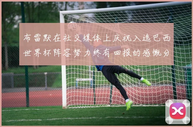 布雷默在社交媒体上庆祝入选巴西世界杯阵容努力终有回报的感慨分享